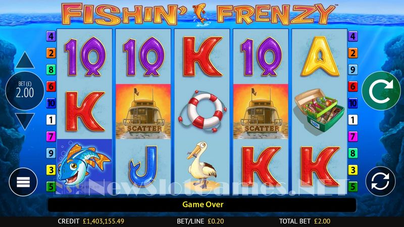Review van de Fishin' Frenzy gokkast - 96% RTP, gratis spins en bonussen